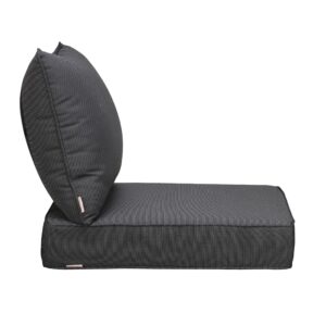 UIXE Outdoor Deep Seat Cushion Set with Sunbrella Slipcovers, Patio Furniture Cushions & Back Pillow, Water-Resistant Outdoor Cushion Cover Backyard Sectional Sofa Cushions for Bistro Chair - Gray