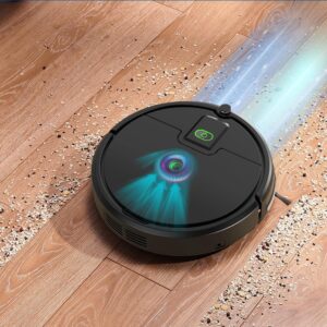 Robot Vacuum Cleaner,2500Pa Powerful Suction Robot Vacuums with Self-Charging,150Mins,Tangle-Free Robotic Vacuums Cleaner, Low Noise, Ideal for Hard Floor, Low-Pile Carpets & Pet Hair