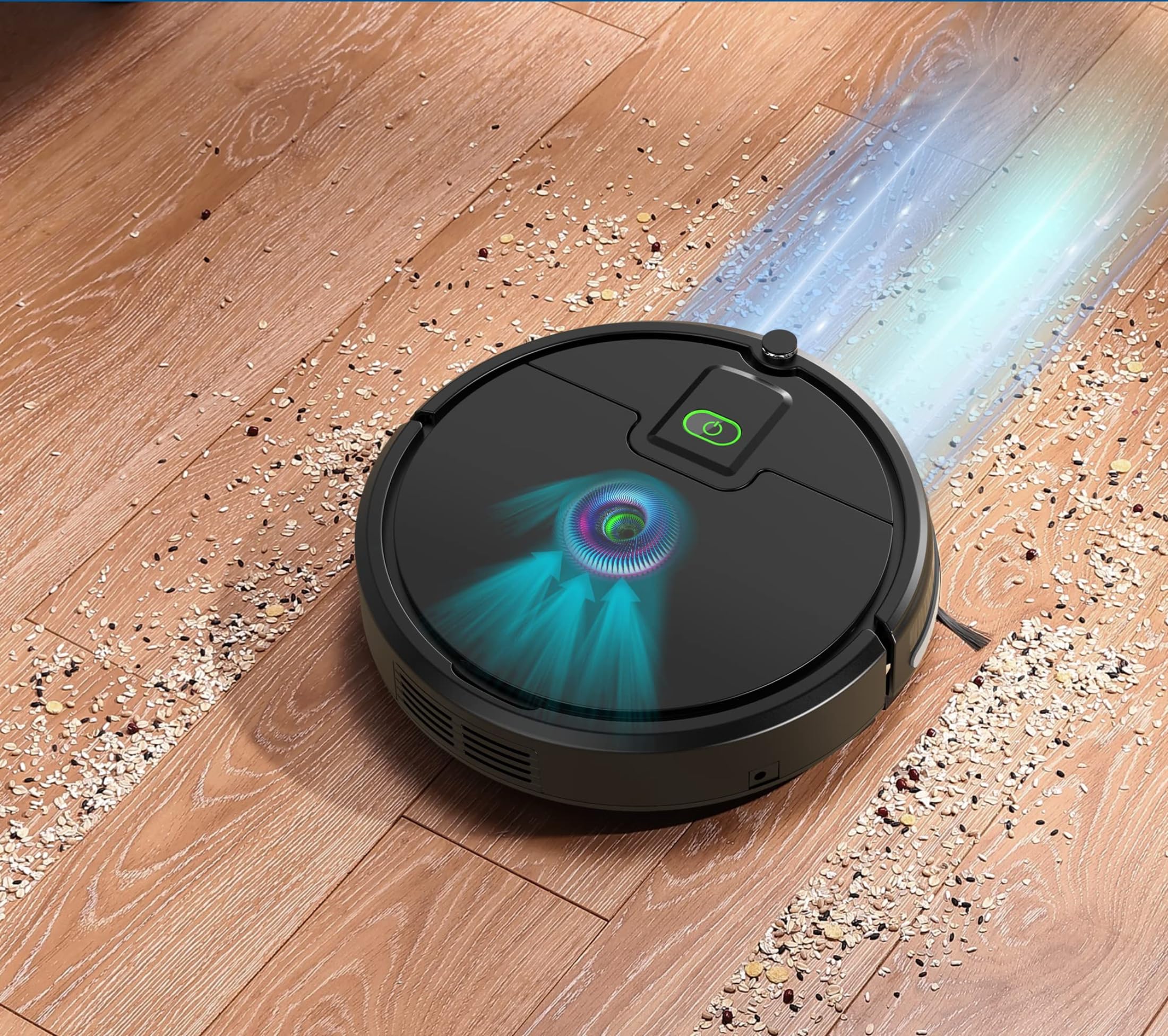 Robot Vacuum Cleaner,2500Pa Powerful Suction Robot Vacuums with Self-Charging,150Mins,Tangle-Free Robotic Vacuums Cleaner, Low Noise, Ideal for Hard Floor, Low-Pile Carpets & Pet Hair