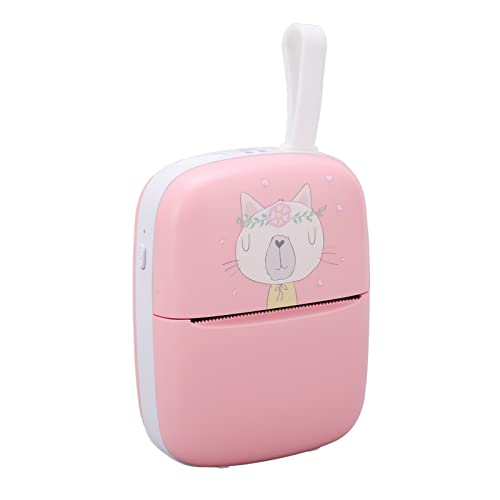 Febuliy Portable Printer,Tiny Printer,Portable Pink Mini Printer Hd with Multipurpose Bt Connection for Office and Home Use