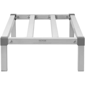 VEVOR Aluminum Dunnage Rack, 36” x 20” Commercial Food Floor Rack, 8” Off The Floor, 1000 lbs Capacity All-Welded Aluminum Storage Rack, for Storage in Restaurants, Kitchens, Garages and Vehicles