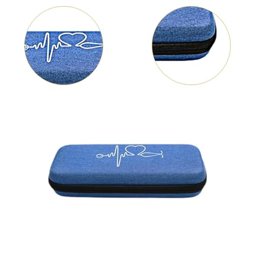 Fenteer Stethoscope Case Storage Box Stethoscope Holder Travel with Inner Mesh Pocket, Portable, Container, Stethoscope Carrying Bag, Dark Blue