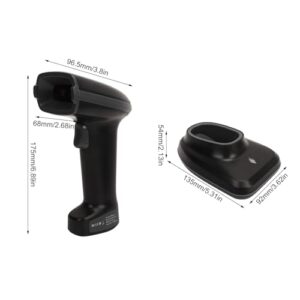 Barcode Scanner w ireless 2.4G QR Code Reader Handheld Tool for Store Logistic Retail Handheld QR Code Scanner for iPhone Mac Android,Store Warehouse Library