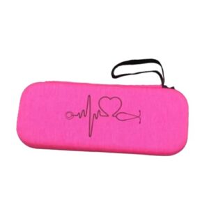 Bothyi Stethoscope Case Storage Bag Protective Carry Covers EVA Accessories Container Lightweight Organizer Stethoscope Carrying Bag, Pink and Black Pattern