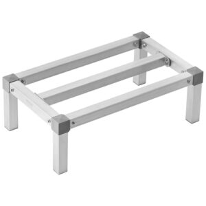 vevor aluminum dunnage rack, 24” x 14” commercial food floor rack, 8” off the floor, 1000 lbs capacity adjustable aluminum storage rack, for storage in restaurants, kitchens, garages and vehicles