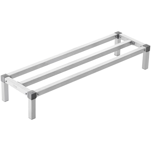 VEVOR Aluminum Dunnage Rack, 48” x 14” Commercial Food Floor Rack, 8” Off The Floor, 1000 lbs Capacity All-Welded Aluminum Storage Rack, for Storage in Restaurants, Kitchens, Garages and Vehicles