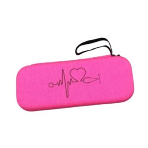 bothyi stethoscope case storage bag protective carry covers eva accessories container lightweight organizer stethoscope carrying bag, pink and black pattern