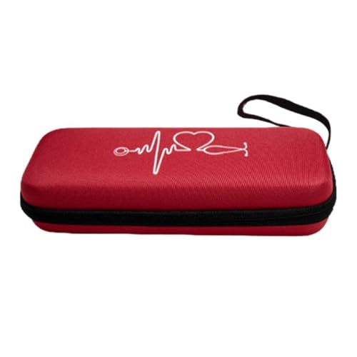 SiaBiced Stethoscope Case, Storage Bag Portable Accessories EVA Bag Travel Case, Lightweight, Stethoscope Carrying Bag Organizer, Red