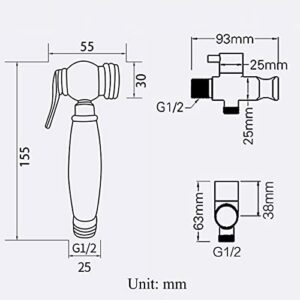 ZLOCYIVHE Hand Shower for Toilet Black Hand Held Bidet Toilet Sprayer Kit Toilet Sprayer for Cloth Diapers Brass with Hose Cold Water Toilet Handheld Bidet Sprayer