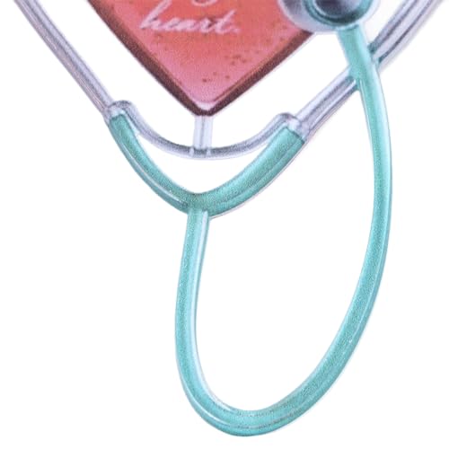 UPHIGHER Caring Heart Stethoscope Christmas Ornament Appreciation Gift for Doctor Nurse Caregiver Healthcare Themed Christmas Tree Decor