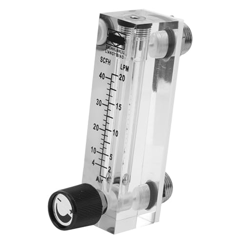 Panel Type Flowmeter, Material, Adjustable Rate for Gas Medium Measurement, Transparent Acrylic Body, LZM, 6T 2, 20LPM or 4, 40SCFH Gas Meter