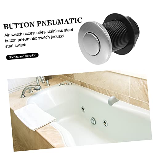 ORFOFE Air Button Simple Installation Bathtub Replacement Switch Garbage Disposal Supplies Drain Plug Bathtub Sink Disposal Garbage Disposal Button Practical Bathtub Jetted Silver Abs