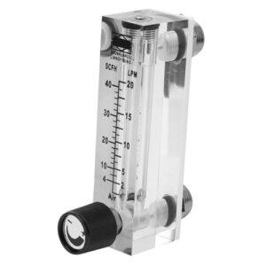 Panel Type Flowmeter, Material, Adjustable Rate for Gas Medium Measurement, Transparent Acrylic Body, LZM, 6T 2, 20LPM or 4, 40SCFH Gas Meter