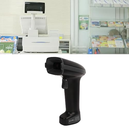 Barcode Scanner w ireless 2.4G QR Code Reader Handheld Tool for Store Logistic Retail Handheld QR Code Scanner for iPhone Mac Android,Store Warehouse Library