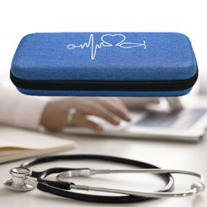 Fenteer Stethoscope Case Storage Box Stethoscope Holder Travel with Inner Mesh Pocket, Portable, Container, Stethoscope Carrying Bag, Dark Blue