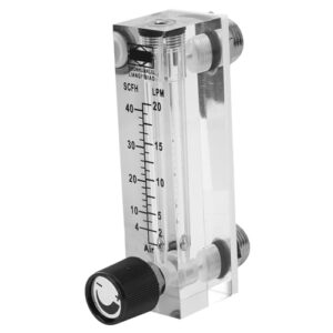 Panel Type Flowmeter, Material, Adjustable Rate for Gas Medium Measurement, Transparent Acrylic Body, LZM, 6T 2, 20LPM or 4, 40SCFH Gas Meter