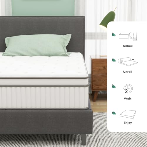 wOod-it Twin Mattress, 10 Inch Foam and Spring Hybrid Mattress, Medium Firmness, Durable Support, Certified Safe Foams & Fabric