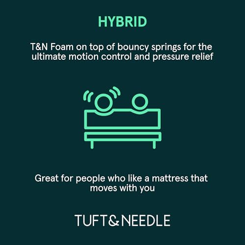 Tuft & Needle Mint Hybrid Medium Plush King Size Mattress in a Box, Cooling Adaptive Foam, Pocketed Coil Support, 100 Night Trial, Fiberglass Free, CertiPUR-US, 10-Year Limited Warranty