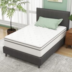 wOod-it Twin Mattress, 10 Inch Foam and Spring Hybrid Mattress, Medium Firmness, Durable Support, Certified Safe Foams & Fabric