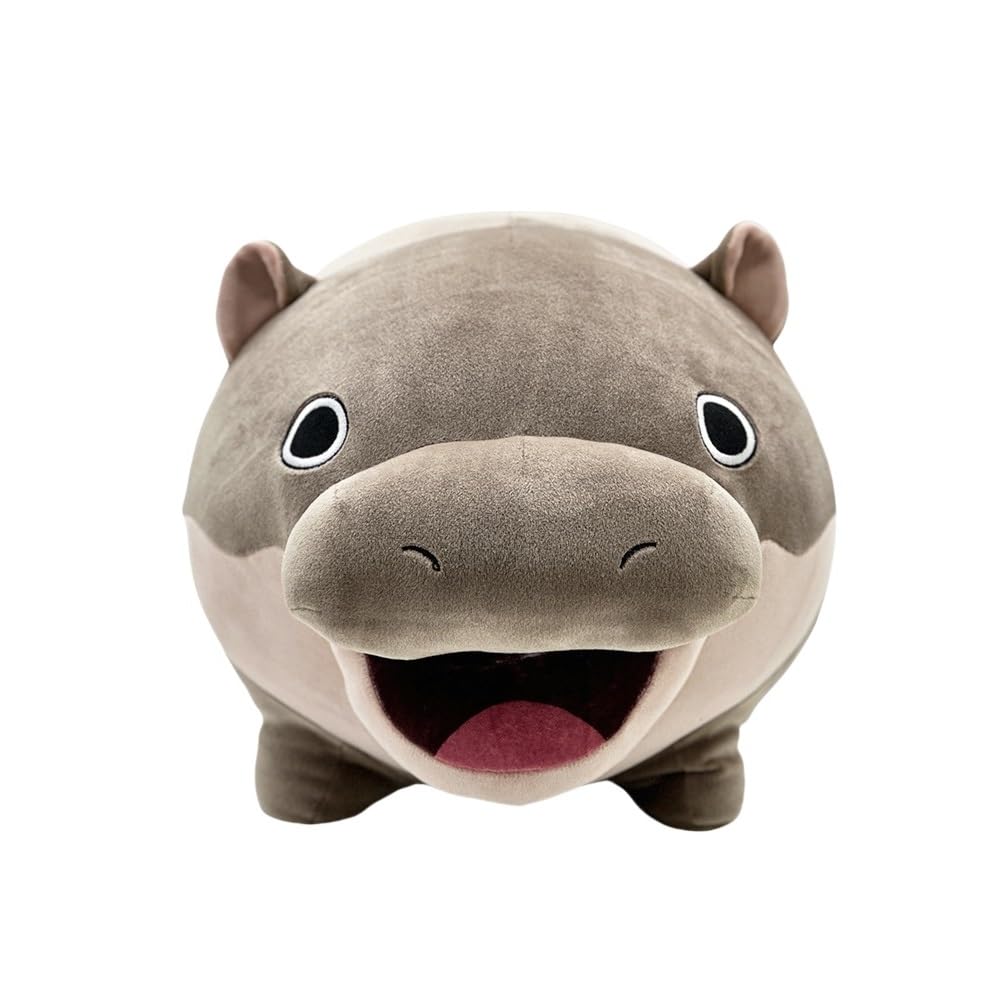 2024 Moo Deng Hippo Plush, 16" Cute Pygmy Hippo Plushie Toy for Fans Gift, Soft Baby Hippopotamus Stuffed Animal Pillow for Kids and Adults