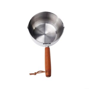 faculx milk pot mini sauce pan cooking pot chocolate melting pot stainless steel sauce pan with pour spout,stainless steel hot oil pan hot sauce pot cooking butter melting pot(500ml)