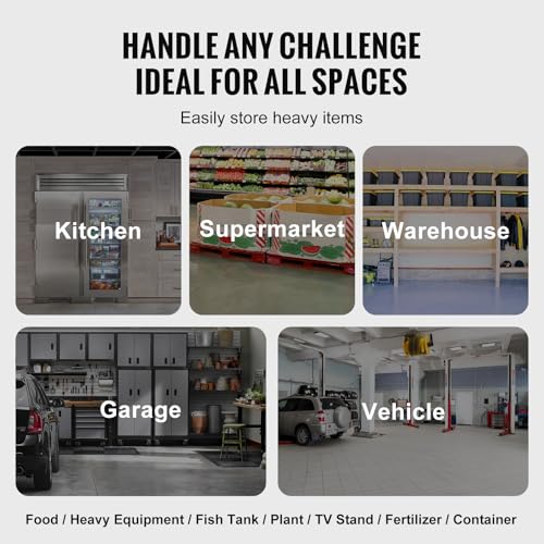 VEVOR Aluminum Dunnage Rack, 48” x 14” Commercial Food Floor Rack, 8” Off The Floor, 1000 lbs Capacity All-Welded Aluminum Storage Rack, for Storage in Restaurants, Kitchens, Garages and Vehicles