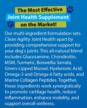 Clean Agility Joint Health for Dogs - The Most Effective Hip and Joint Supplement Available - Formulated with Veterinarians, Glucosamine, Chondrointin, MSM, Turmeric (Soft Chew)