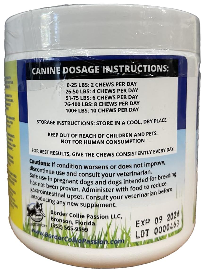 Clean Agility Joint Health for Dogs - The Most Effective Hip and Joint Supplement Available - Formulated with Veterinarians, Glucosamine, Chondrointin, MSM, Turmeric (Soft Chew)