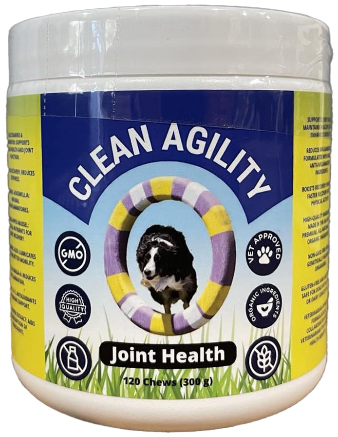 Clean Agility Joint Health for Dogs - The Most Effective Hip and Joint Supplement Available - Formulated with Veterinarians, Glucosamine, Chondrointin, MSM, Turmeric (Soft Chew)