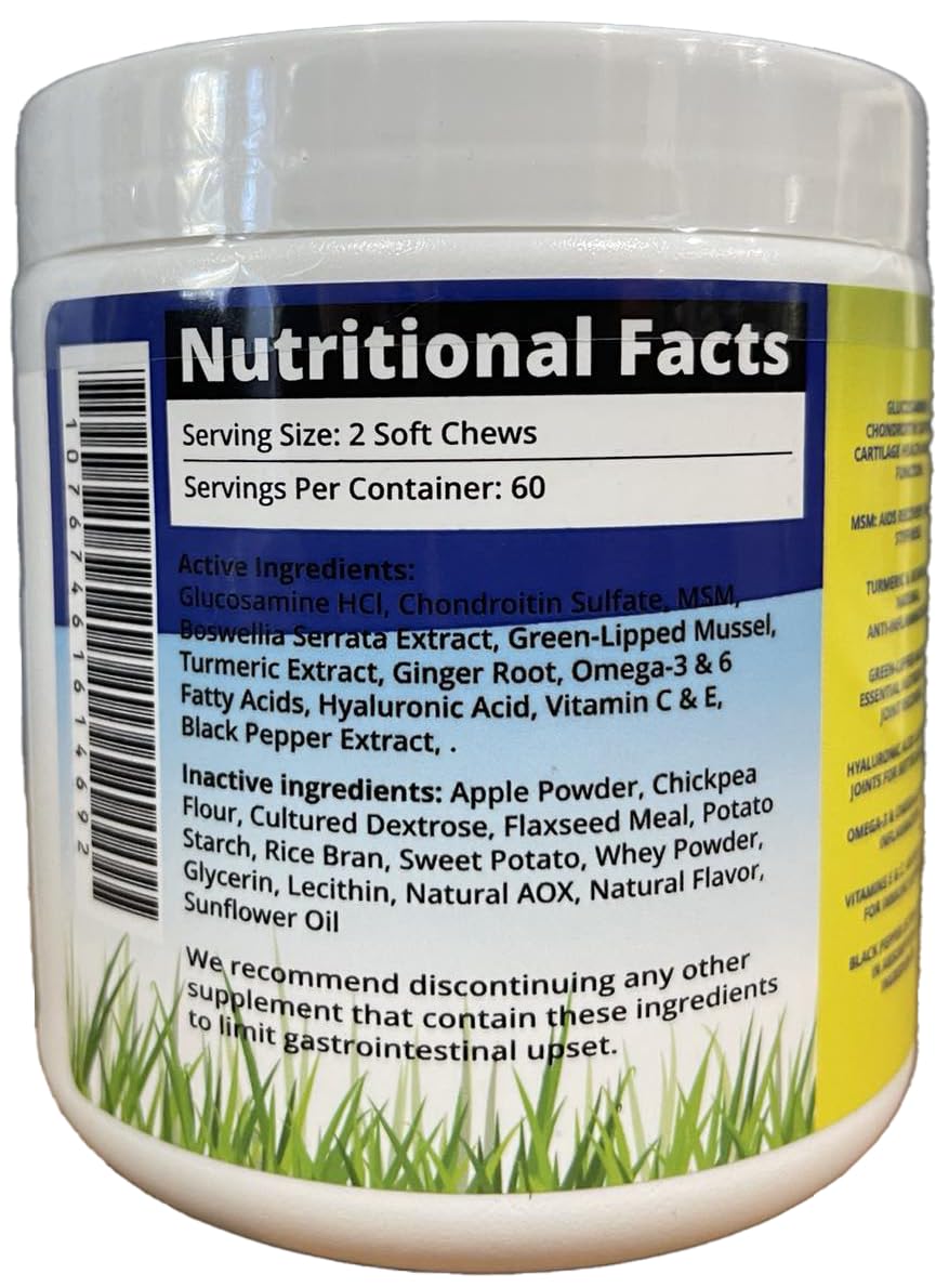 Clean Agility Joint Health for Dogs - The Most Effective Hip and Joint Supplement Available - Formulated with Veterinarians, Glucosamine, Chondrointin, MSM, Turmeric (Soft Chew)