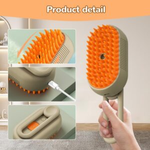 Cat Steam Brush 2024 New Pet Steam Groomer Comb,3 In 1 Cat Steam Brush Pet Hair Steamy Brushes,Pet Steam Brush for Cats Dogs (White)