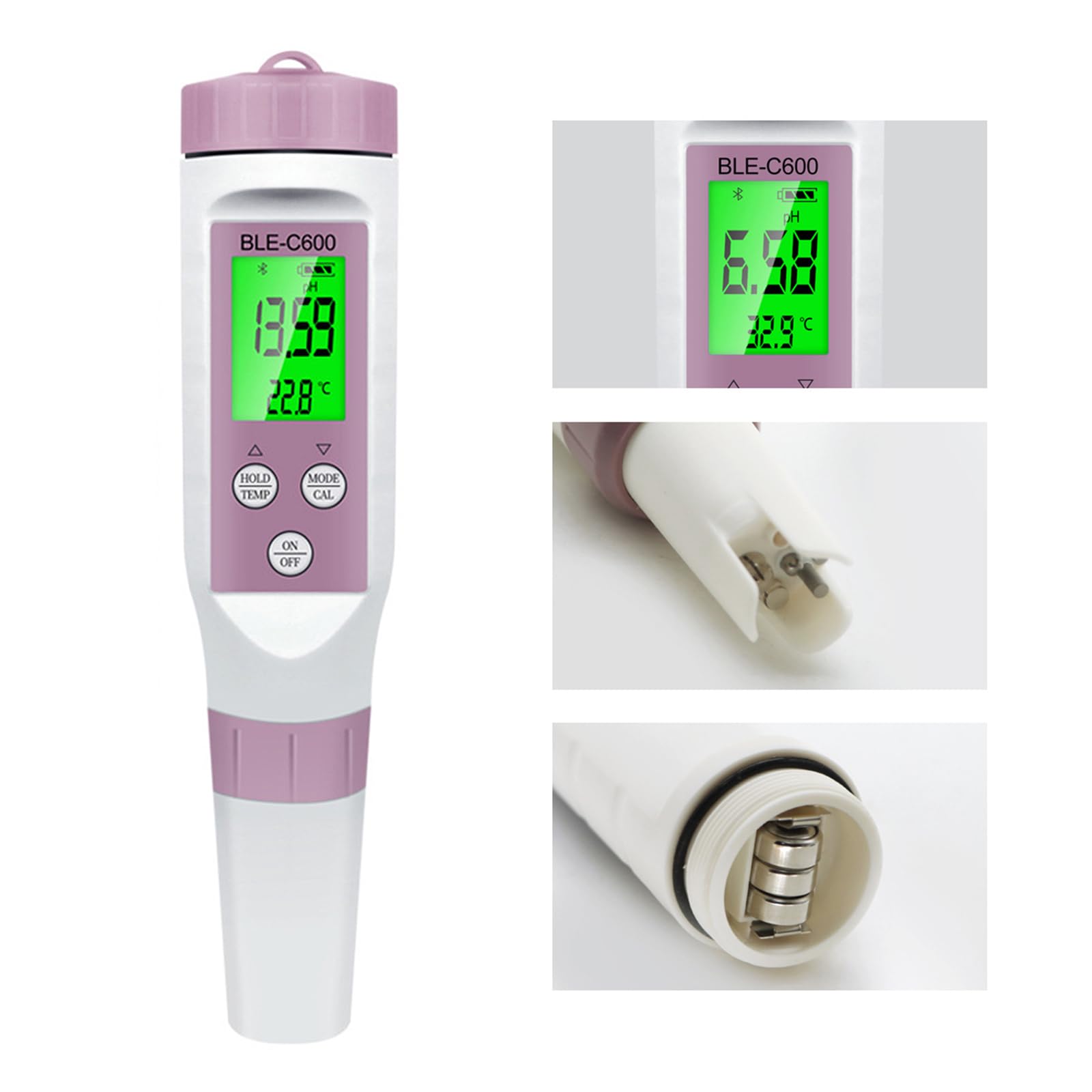 Viprh 7 in 1 PH EC Conductivity TDS Salinity ORP SG BT Meter Tester Measures