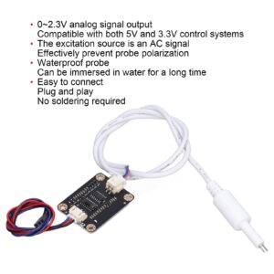 Mavaol Water Conductivity Sensor Module with Waterproof Probe for Hydroponics, 0-2.3V Analog Output, PCB Water Quality Monitoring