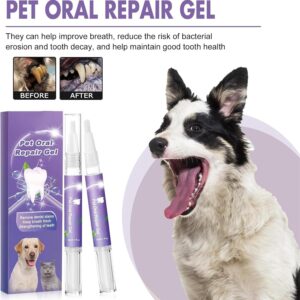 Pet Oral Repair Gel for Dogs, Pet Teeth Whitening Pen, Pet Oral Care Gel, Pet Oral Restoration White Gel, Pet Breath Freshener Gel for Dogs & Cats (4pcs)