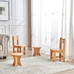 rubber wood solid wood children chair for kids, kindgarten and kids' home furniture-team set（4pcs）