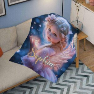 Artsadd Personalized Blanket for Girls, Custom Princess Blankets with Name for Baby Girl Customized Name Blankets for Daughter Custom Baby Blanket for Infant Toddler