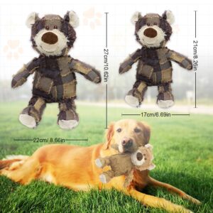 hoehew Indestructible Robust Bear, 2024 Upgraded Dog Companion for Heavy Chewers Large Small Dogs Toys for Heavy Chewers Unbreakable Stuffed Plush to Keep Them Busy