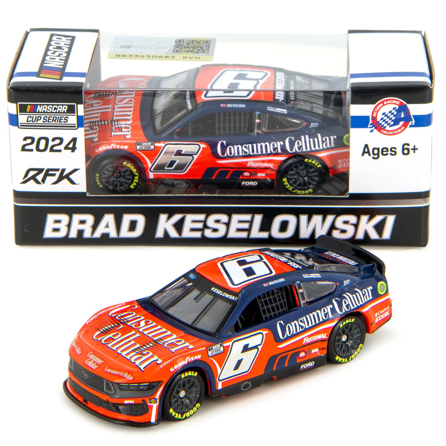 Lionel Racing Brad Keselowski 2024 Consumer Cellular Diecast Car 1:64 Scale