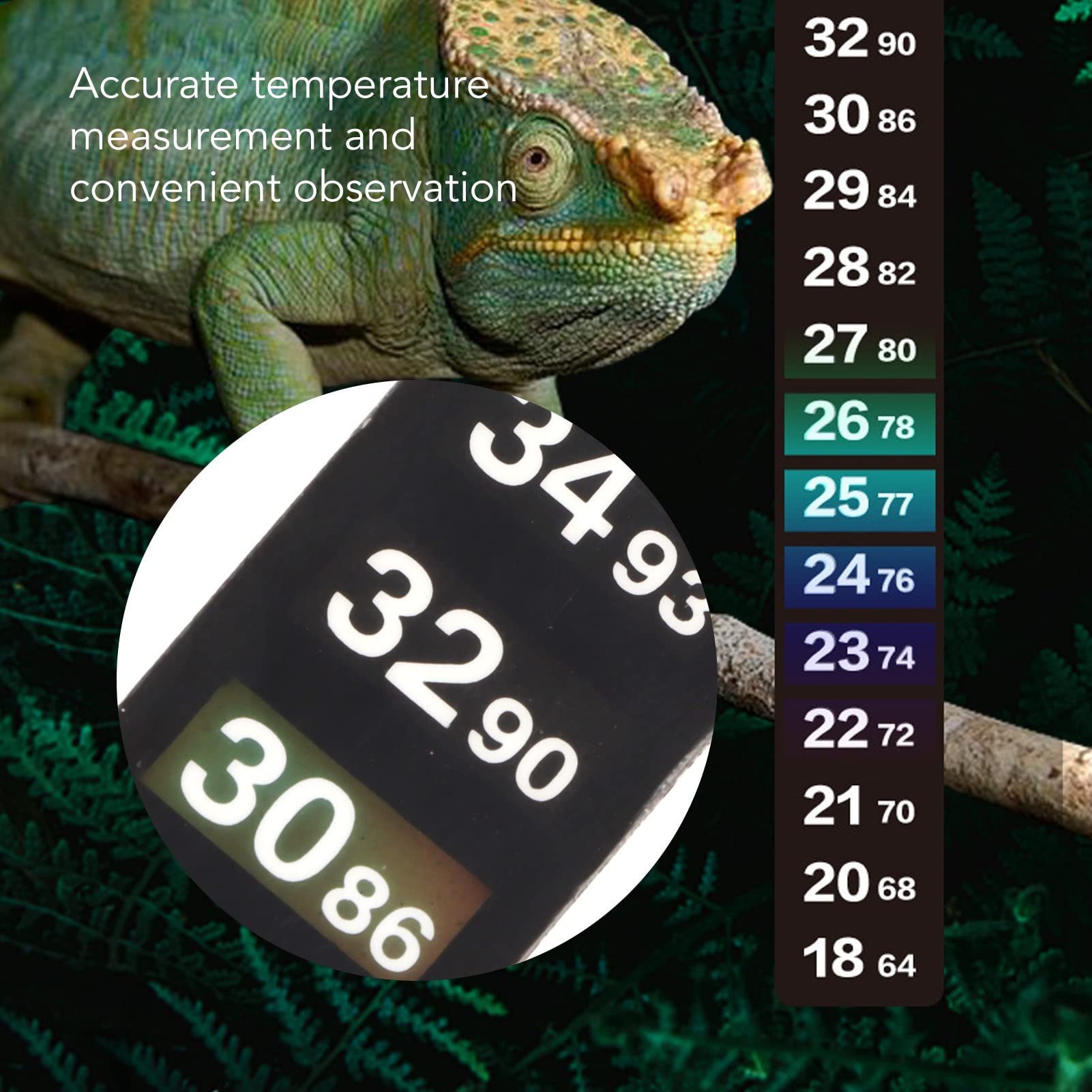 Aquarium Thermometer, Aquarium Thermometer Strip Fish Tank Thermometer Amphibian and Reptile Thermometer Sticker Aquarium Temperature Sticker Strip Stick On for Fish Tank Home