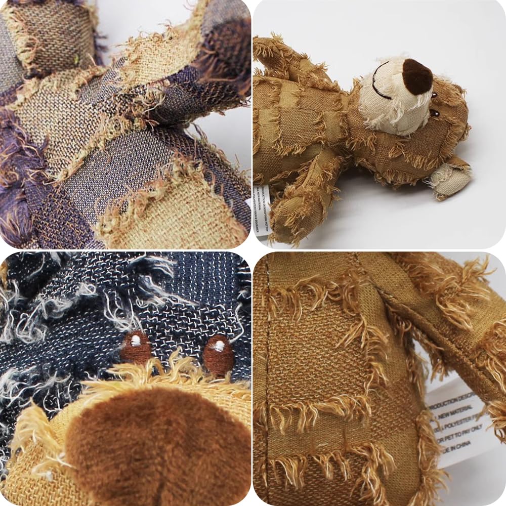 hoehew Indestructible Robust Bear, 2024 Upgraded Dog Companion for Heavy Chewers Large Small Dogs Toys for Heavy Chewers Unbreakable Stuffed Plush to Keep Them Busy