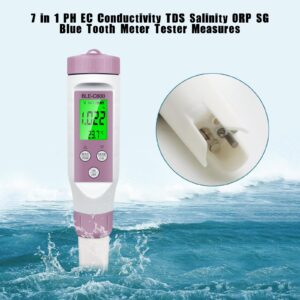 Viprh 7 in 1 PH EC Conductivity TDS Salinity ORP SG BT Meter Tester Measures