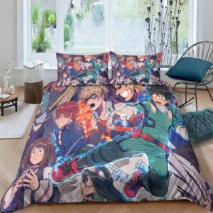 lwailjh kids' bedding anime anime duvet cover sets lightweight soft and breathable 3d printing lightweight quilt cover with pillowcase for kids boys full（203x228cm）