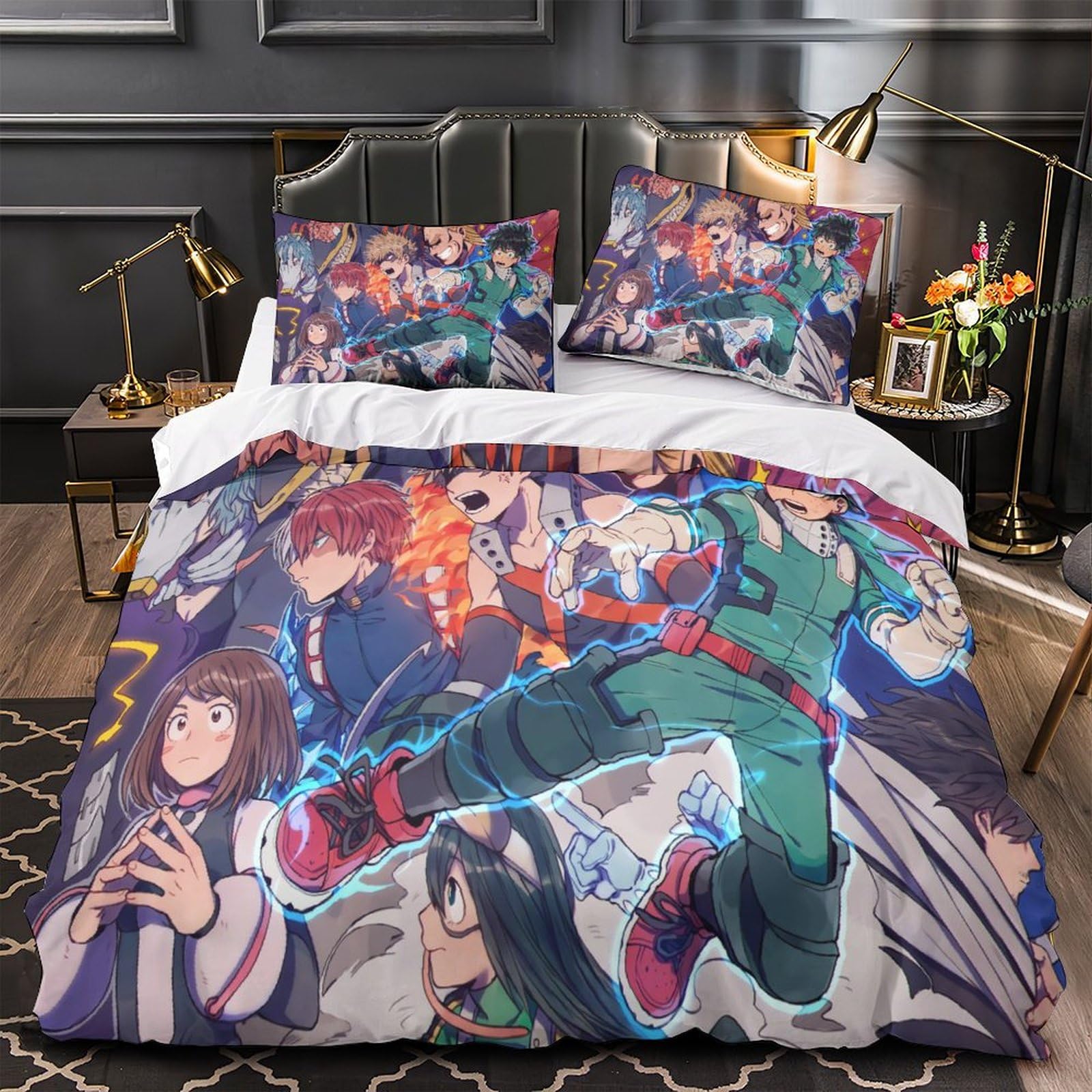 LWAILJH Kids' Bedding Anime Anime Duvet Cover Sets Lightweight Soft and Breathable 3D Printing Lightweight Quilt Cover with Pillowcase for Kids Boys Full（203x228cm）