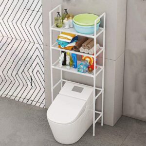 3-Tier Over The Toilet Storage Shelf, Multi-Functional Bathroom Stand Organizer, 3-Layer Bathroom Storage Rack, Shelf Over Toilet, Laundry, Space Saving, Easy to Clean Clearance of Sale