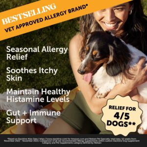 Pet Honesty Restore + Soothe Hot Spots Spray for Dogs & Cats (Lavender) 4oz + Allergy Support Itch Relief for Dogs - Dog Allergy Chews with Probiotics for Seasonal Allergies, Skin and Coat Supplement