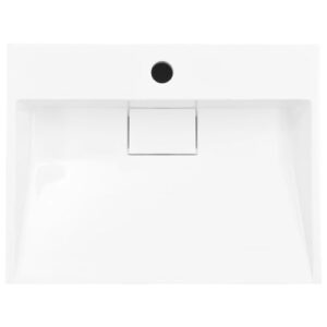 Wash Basin 19.7"x15"x5.1" Mineral Cast/Marble Cast White,Mineral Cast Vessel Sink: Chic and Timeless for Bathrooms and More Bath Fixtures，Bathroom Sinks