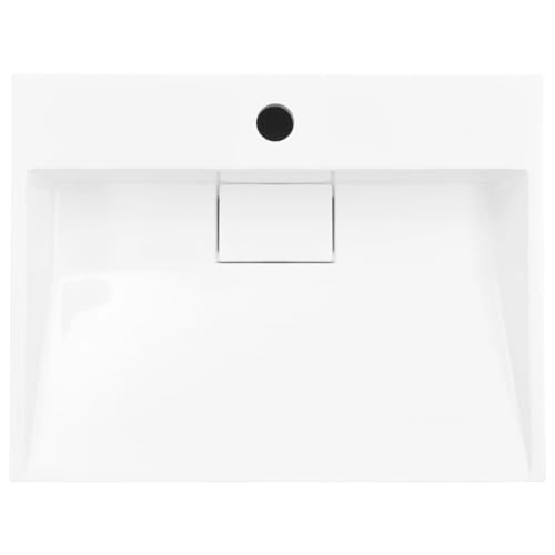 Wash Basin 19.7"x15"x5.1" Mineral Cast/Marble Cast White,Mineral Cast Vessel Sink: Chic and Timeless for Bathrooms and More Bath Fixtures，Bathroom Sinks