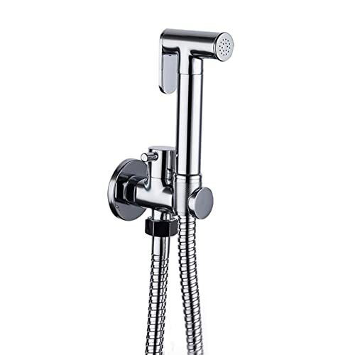 ZLOCYIVHE Hand Held Toilet Bidet Sprayer, Wall Mount Portable Cloth Diaper Sprayer Brass Bidet Faucet for Pets Shower, Chrome Finish,Chrome a(Chrome)