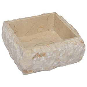 Sink Cream 11.8"x11.8"x5.1" Marble,Modern Marble Sink: A Touch of Elegance for Your Bathroom or Washroom Bath Fixtures，Bathroom Sinks