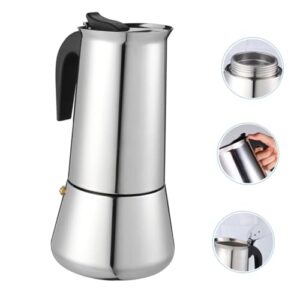 SECFOU 1pc Stainless Steel Pot Espresso Roast Ground Coffee Juice Container Whistling Teapots Italian Coffee Maker Stove Top Teapots Coffee Maker Pot Tea Stovetop Espresso Coffee Pot